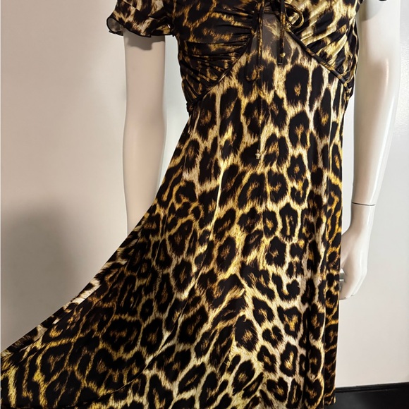 Just Cavalli Animal Print Dress in Black and Gold - Picture 4 of 11